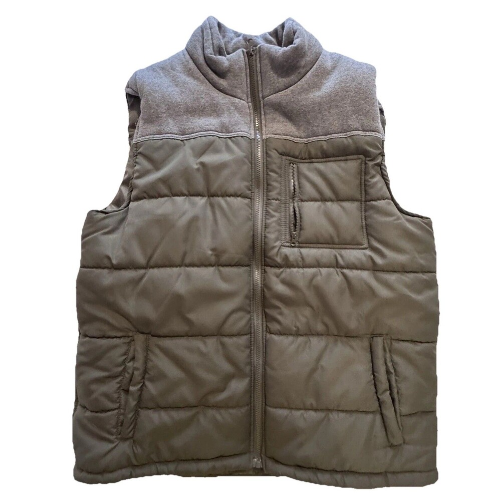 Roebuck & Co Men's Quilted Puffer Vest Size XL Outdoor Gorpcore Green & Gray